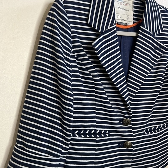 CARTONNIER XS NAVY BLUE AND WHITE STRIPED BOATING JACKET - Picture 2 of 10